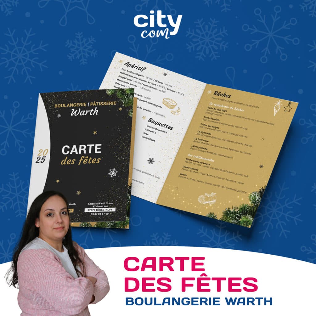Dépliant sarrebourg - Création et impression | CITY COM 5 Création de dépliant à Sarrebourg pour la boulangerie Warth
