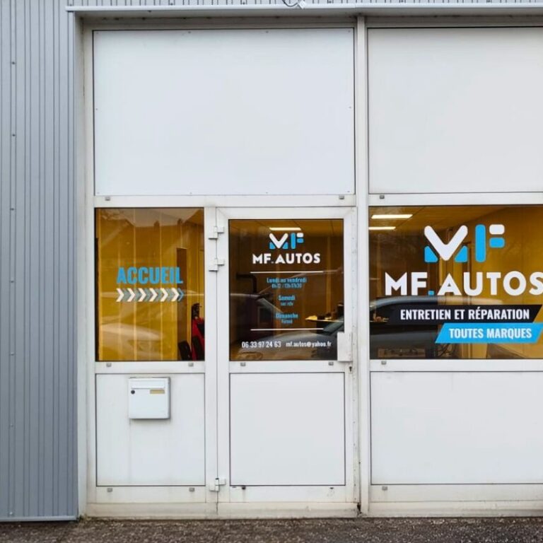 City Com transforme le dessin d’un élève en œuvre monumentale au Lycée Sturm de Strasbourg 7 Création et pose de vitrophanie à Réding pour MF AUTOS