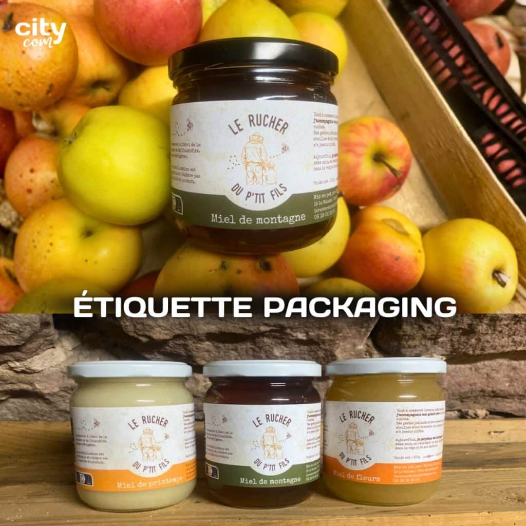 Création d'étiquettes - Packaging de miel à Sarrebourg par CITY COM