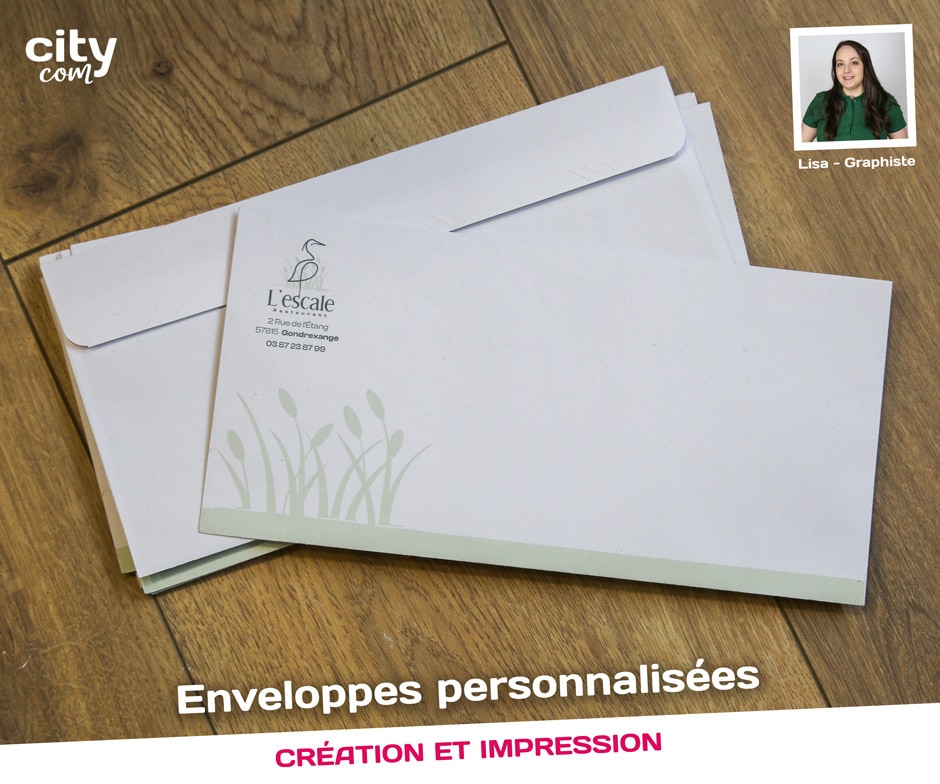 Enveloppes personnalisées pour L'escale restaurant à Gondrexange
