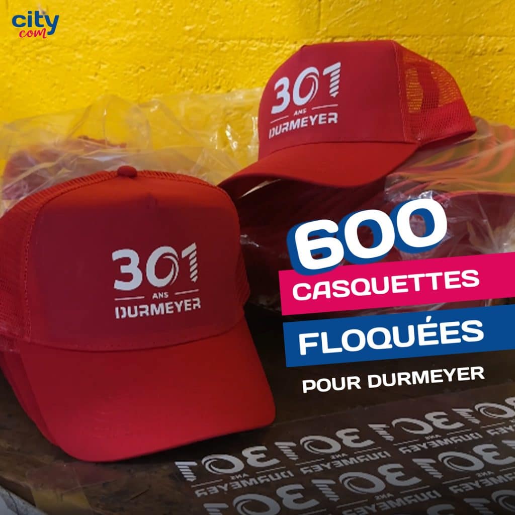 Casquettes floquées pour l'entreprise DURMEYER à Mittersheim
